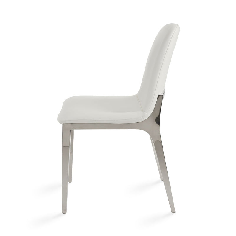 6. "White Leatherette Minos Chair - Versatile and elegant seating option"