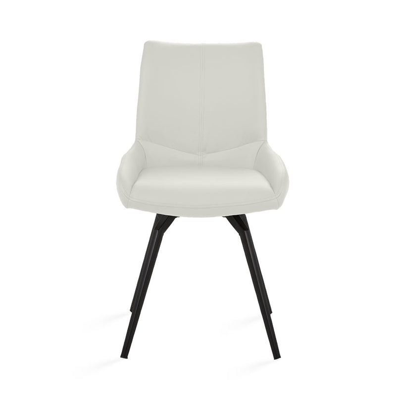 11. "Nona Swivel Chair: White Leatherette with Easy-to-Clean Surface"