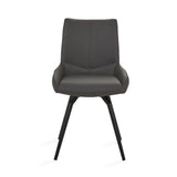 3. "Nona Swivel Chair in Grey Leatherette - Perfect addition to any contemporary space"