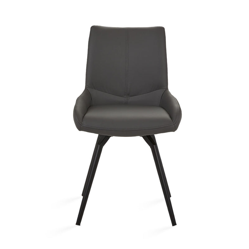 3. "Nona Swivel Chair in Grey Leatherette - Perfect addition to any contemporary space"