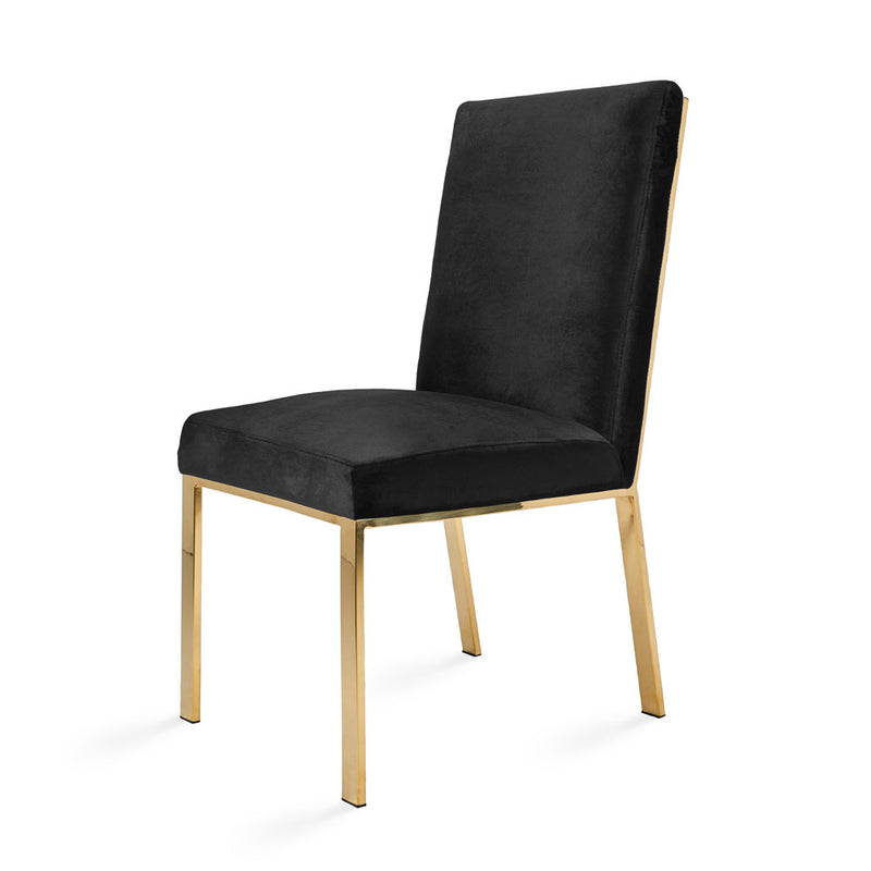 3. "Wellington Gold Dining Chair in Black Velvet - Enhance your dining experience with this chic seating"