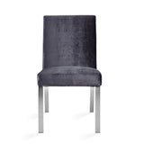 4. "Charcoal Velvet Dining Chair - Enhance your dining experience with the Wellington collection"