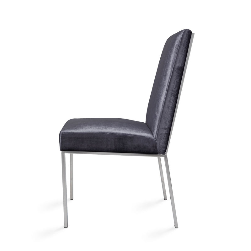 5. "Wellington Dining Chair: Charcoal Velvet - Luxurious seating option for a modern and chic dining area"
