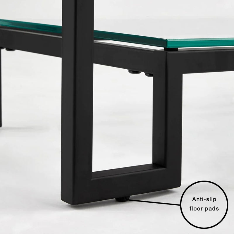 8. "Minimalist Krista Black Console Table for a clean and organized look"