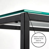 7. "Space-saving Krista Black Console Table with compact dimensions"