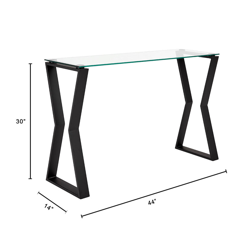 10. "Noa Black Metal Console Table with a modern twist on classic design"
