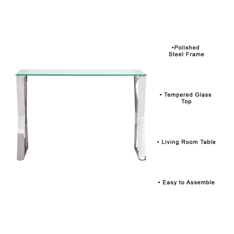 9. "Chic Noa Console Table with mirrored accents"