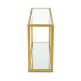 2. "Gold Caspian Console Table - Stylish and Functional Home Decor"