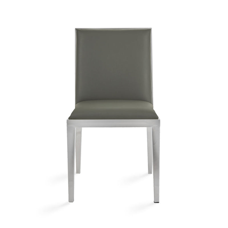 4. "Grey Leatherette Emario Chair - Durable and easy to clean"