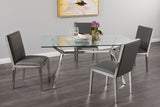 6. "Grey Leatherette Emario Chair - Versatile and elegant seating option"