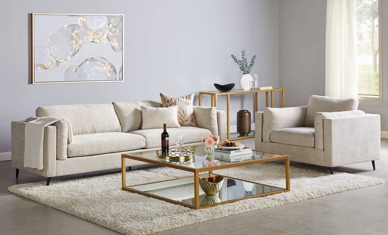 6. "Versatile Gold Console Table - Ideal for Displaying Decorative Items"
