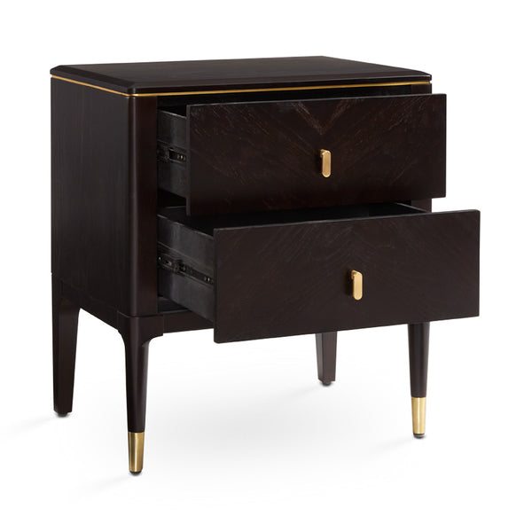 2. Elegant Colette Nightstand: Gold for bedroom decor