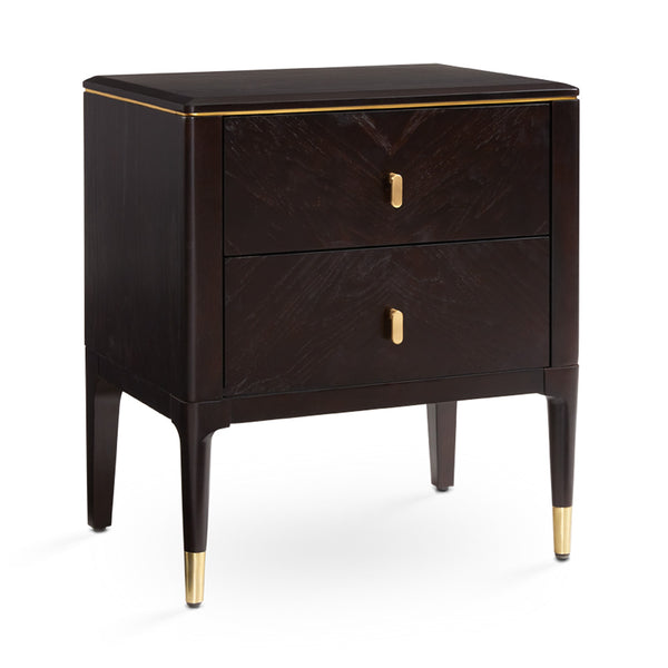 1. Colette Nightstand: Gold with spacious storage