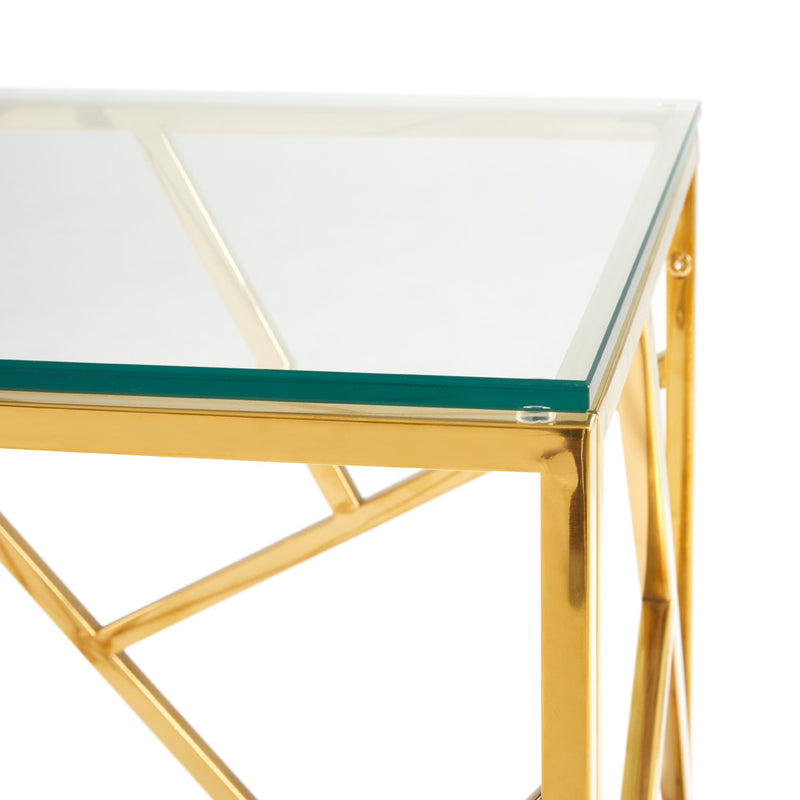 4. "Gold Carole Console Table - Perfect for Entryways or Hallways"