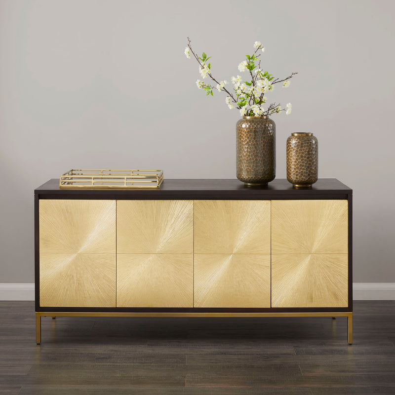 4. "Elegant Embassy Gold Sideboard perfect for dining room or living room decor"