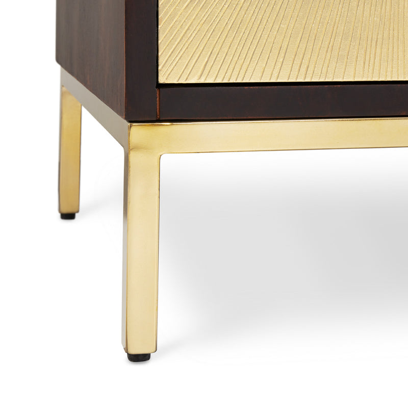 8. "Sophisticated Embassy Gold Sideboard with a medium-sized profile and versatile use"