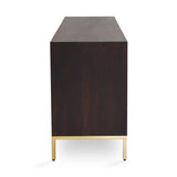 3. "Stylish Embassy Gold Sideboard with adjustable shelves and spacious drawers"