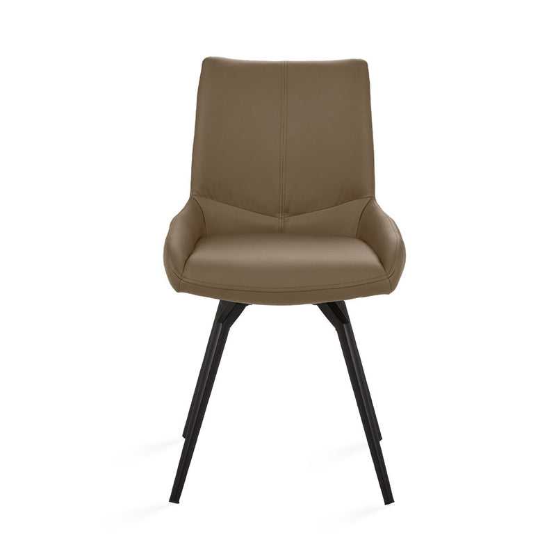 5. "Nona Swivel Chair: Taupe Leatherette - Sleek Design with a Luxurious Feel"
