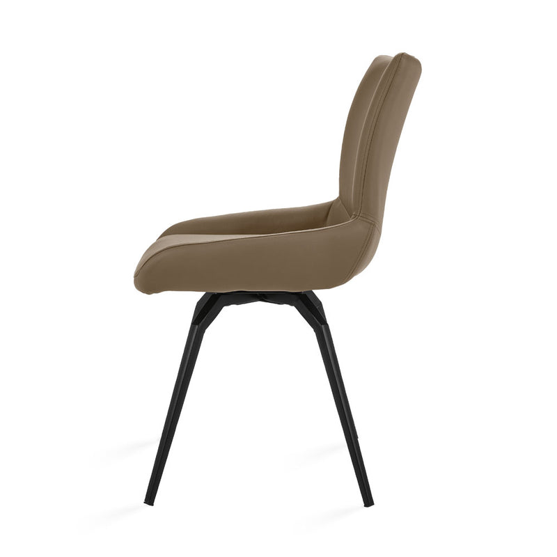 6. "Taupe Leatherette Nona Swivel Chair - Ideal for Relaxing and Unwinding in Style"