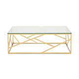 2. "Stylish Carole Gold Coffee Table featuring a contemporary design"