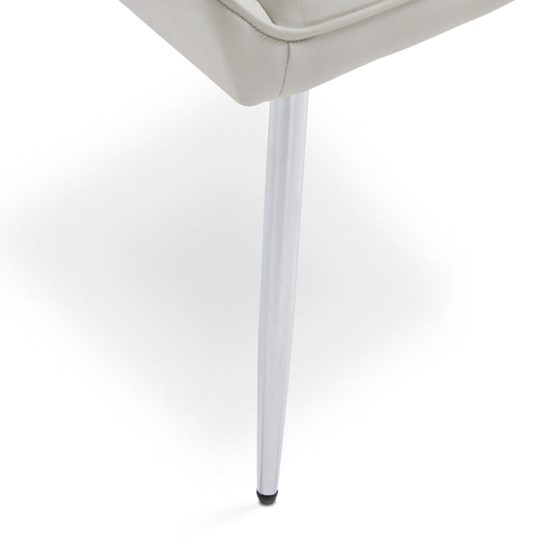 8. "Light Grey Leatherette Emily Dining Chair - Ideal seating solution for both formal and casual dining occasions"