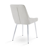 7. "Emily Dining Chair in Light Grey Leatherette - Add a touch of sophistication to your dining setup"