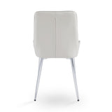 6. "Light Grey Leatherette Emily Dining Chair - Upgrade your dining area with this chic and comfortable seating"