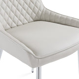 5. "Emily Dining Chair: Light Grey Leatherette - Perfect blend of style and functionality for your dining room"
