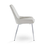4. "Light Grey Leatherette Emily Dining Chair - Sleek design and premium comfort for your dining space"