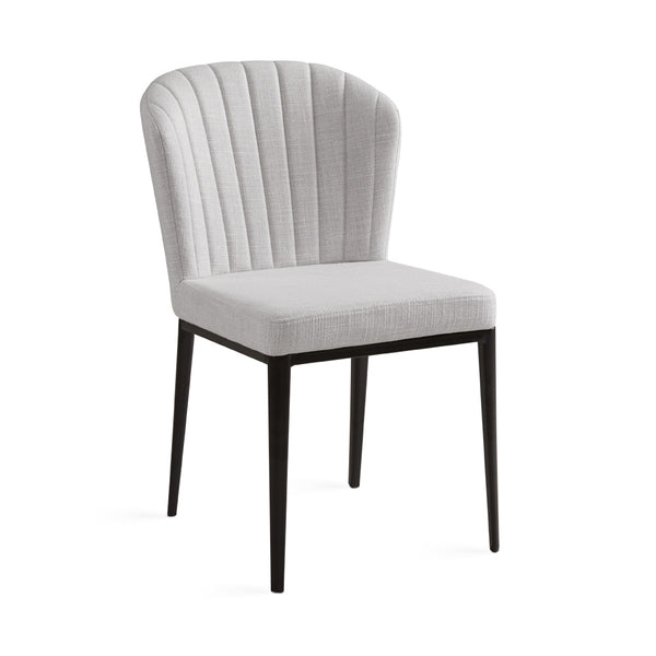 1. "Shell Dining Chair: Grey Linen - Sleek and modern design"
