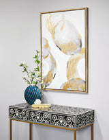 9. "Durable Augustine Bone Inlay Console Table for long-lasting use"