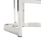 6. "Grey Velvet Corona Counter Chair - Elevate your dining experience with this plush and trendy seating"