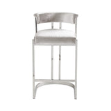 5. "Corona Counter Chair: Grey Velvet - Ideal seating solution for modern and contemporary interiors"