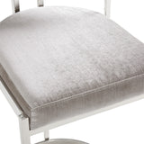 4. "Grey Velvet Counter Chair - Add a touch of luxury to your dining space with the Corona collection"
