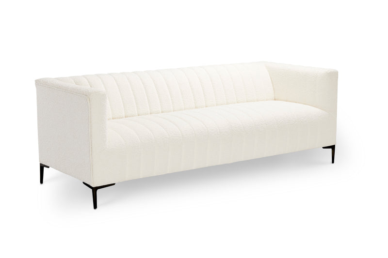 1. "Florian Sofa: Boucle Ivory with Black Legs - Luxurious and stylish seating option"
