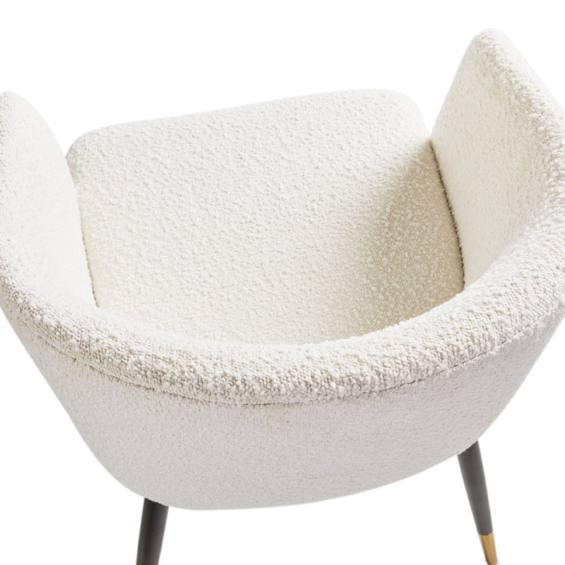 7. "Comfortable Jordan Dining Chair in Boucle Fabric - Ideal for Long Dinners"