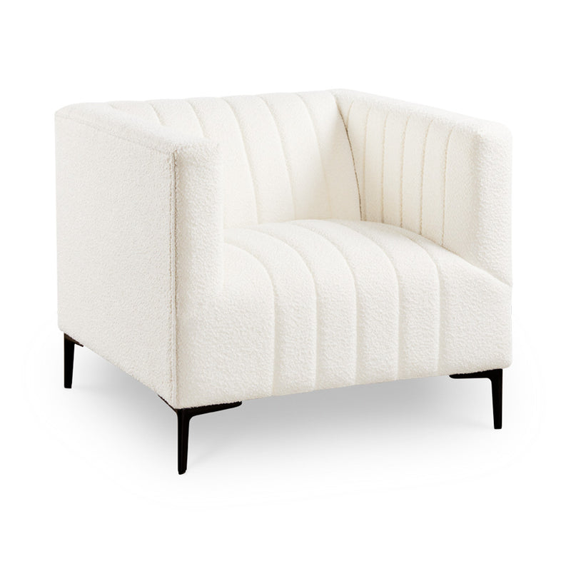1. "Florian Accent Chair: Boucle Ivory with Black Legs - Stylish and comfortable seating option"