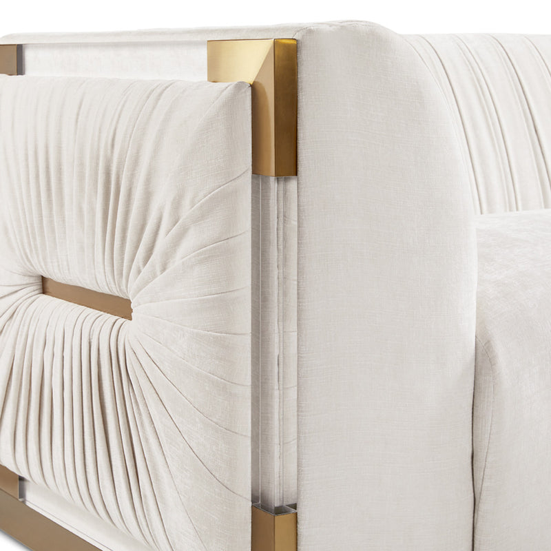 6. "Contessa Vanilla Upholstered Loveseat - Paloma Gold Series for a Touch of Glamour"
