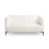 2. "Boucle Ivory Loveseat with Black Legs - Stylish and Versatile Furniture"