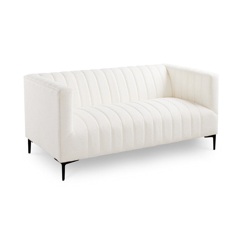 1. "Florian Loveseat: Boucle Ivory with Black Legs - Elegant and Comfortable Seating"