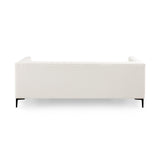 6. "Florian Sofa: Boucle Ivory with Black Legs - Versatile and timeless addition to your home decor"