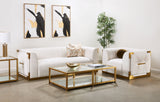 6. "Contessa Vanilla Paloma Gold Sofa - Create a Cozy and Inviting Living Space"
