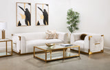 6. "Contessa Vanilla Paloma Gold Sofa - Create a Cozy and Inviting Living Space"