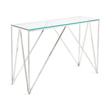 1. "Luxor Console Table in sleek black finish - perfect for modern living rooms"