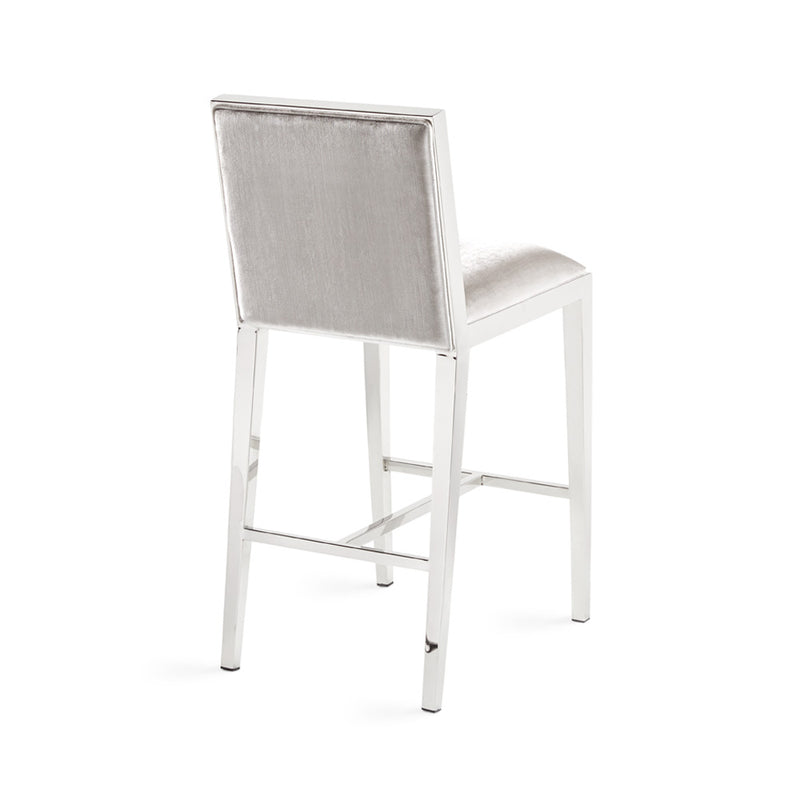8. "Emario Counter Chair: Grey Velvet - Experience ultimate comfort and style with this premium seating choice"