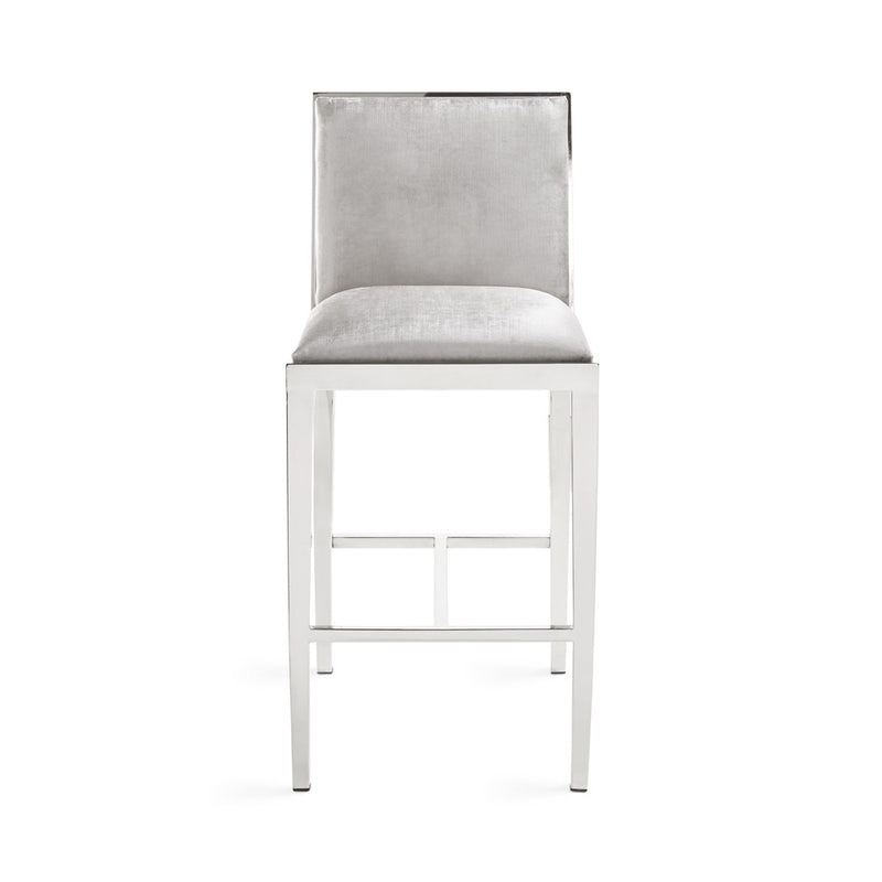 6. "Grey Velvet Emario Counter Chair - Ideal seating solution for both residential and commercial spaces"