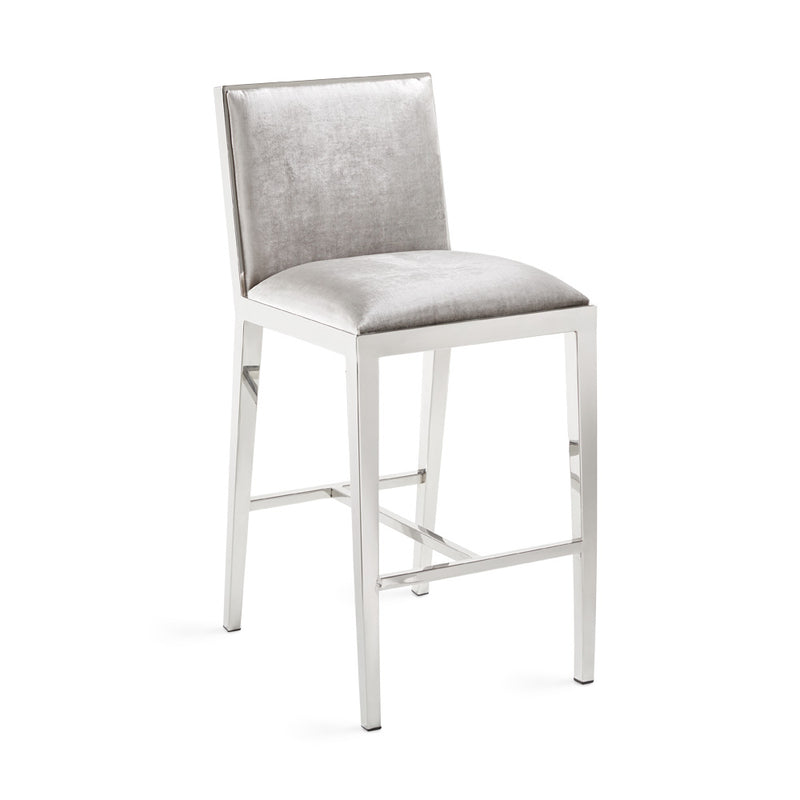 1. "Emario Counter Chair: Grey Velvet - Elegant and comfortable seating option for your kitchen or bar area"