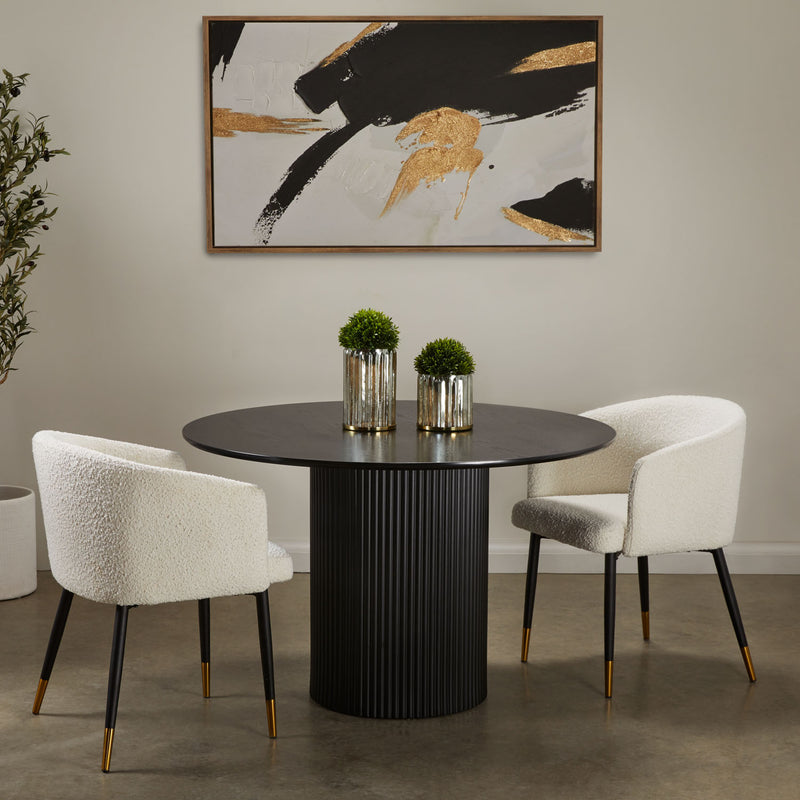 10. "Stylish Jordan Dining Chair in Boucle Fabric - Elevate Your Dining Space"