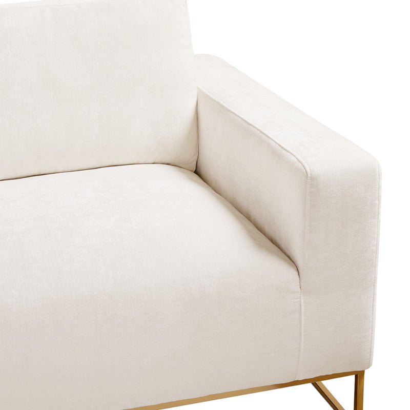 4. "Contessa Vanilla Franklin Gold Sofa - Perfect Blend of Classic and Modern"