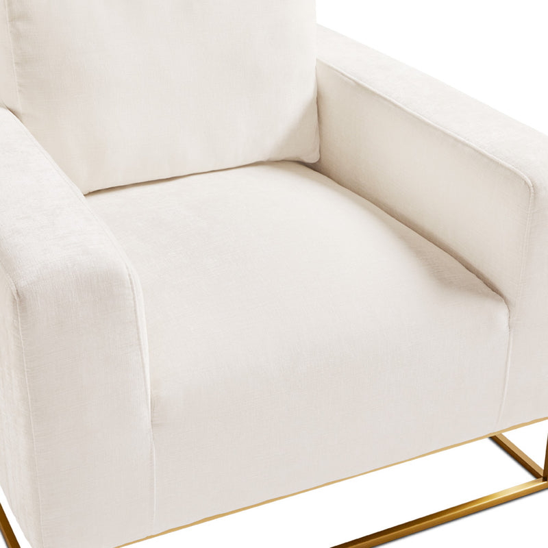 3. "Franklin Gold Accent Chair: Contessa Vanilla - Luxurious seating with a touch of gold"